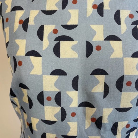 Samuji Kendra Midi Printed A-Line Dress Blue Red Size 36/4 - Picture 5 of 8